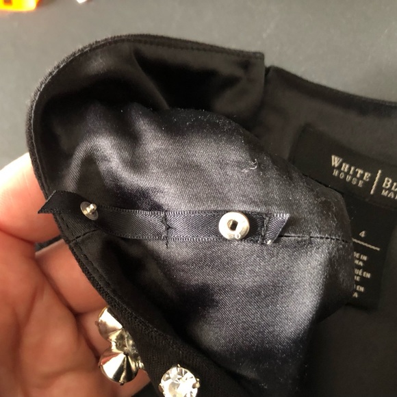 White House Black Market Sleeveless Dress Rhinestone Faux Pearl Size 4 - Picture 11 of 14
